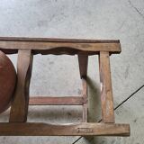 Old wooden jar holder with 3 clay jars
