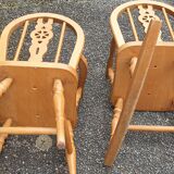 2 solid wood children's armchairs