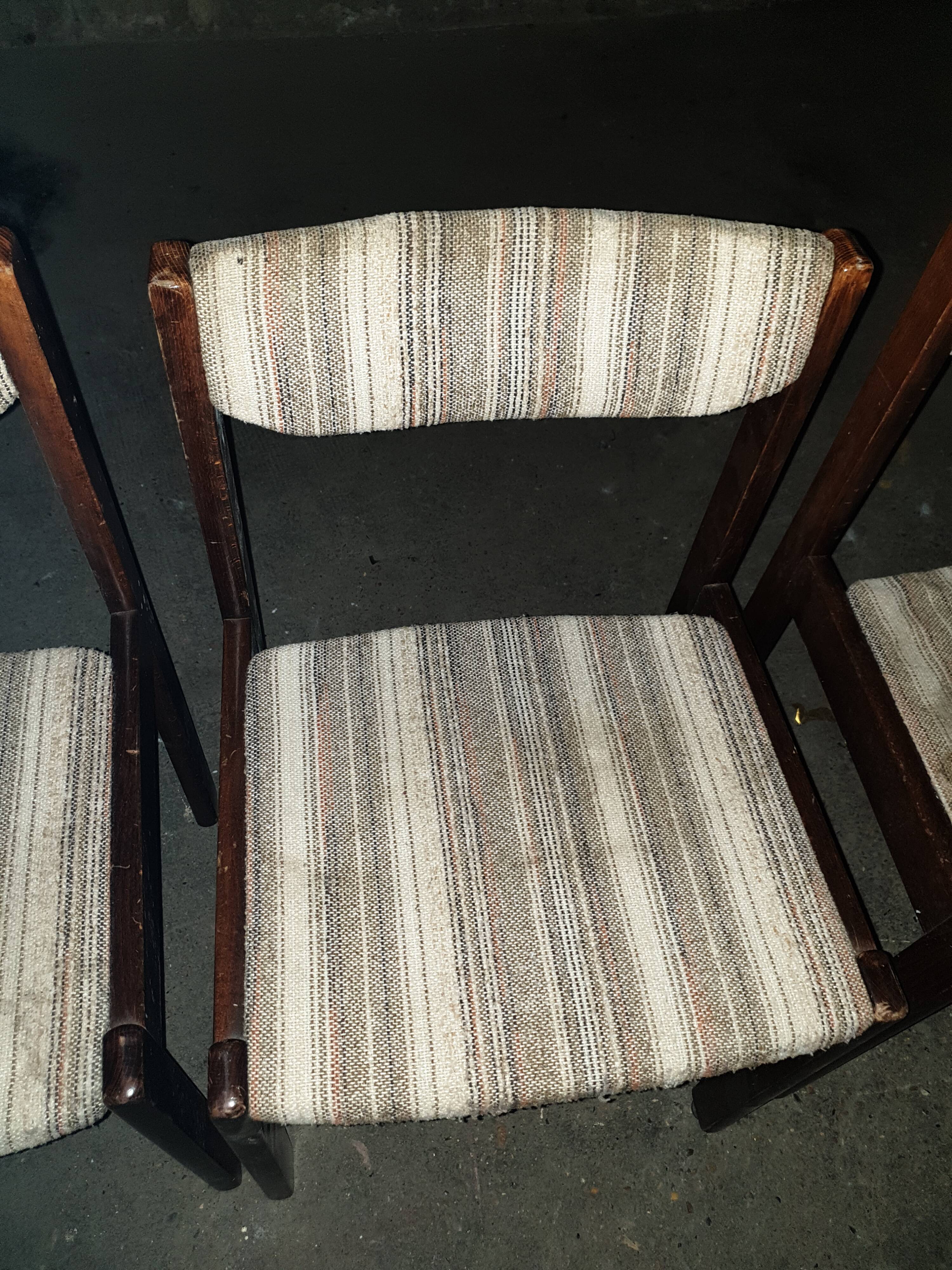 Denmark, 1980, set of 4 curly wool chairs