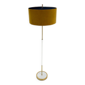 Lampadaire Mid Century, Allemagne, années 1970, nouvel abat-jour fait à la main