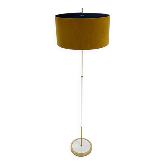 Lampadaire Mid Century, Allemagne, années 1970, nouvel abat-jour fait à la main