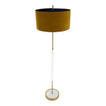 Lampadaire Mid Century, Allemagne, années 1970, nouvel abat-jour fait à la main