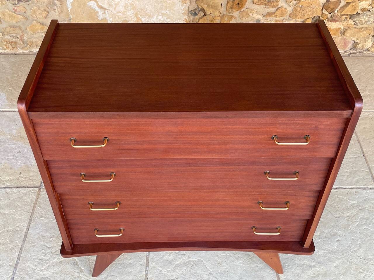 Vintage chest of drawers with 4 drawers, splayed legs circa 1960s