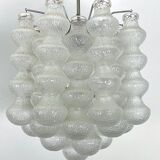 Pair of Mid-Century Murano Bubble Glass chandeliers. Italy 1960s