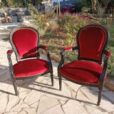 Pair of Louis XV style cabriolet armchairs