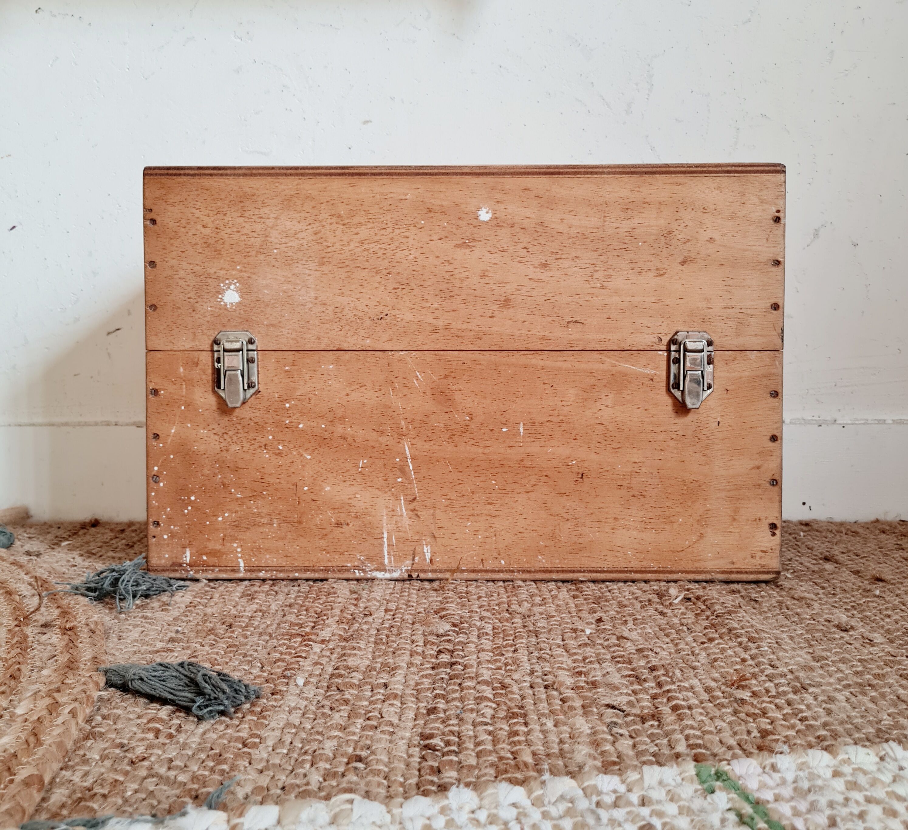 Trunk old wooden trunk with compartmentalized lockers