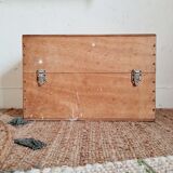 Trunk old wooden trunk with compartmentalized lockers