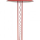 1980s red metal floor lamp