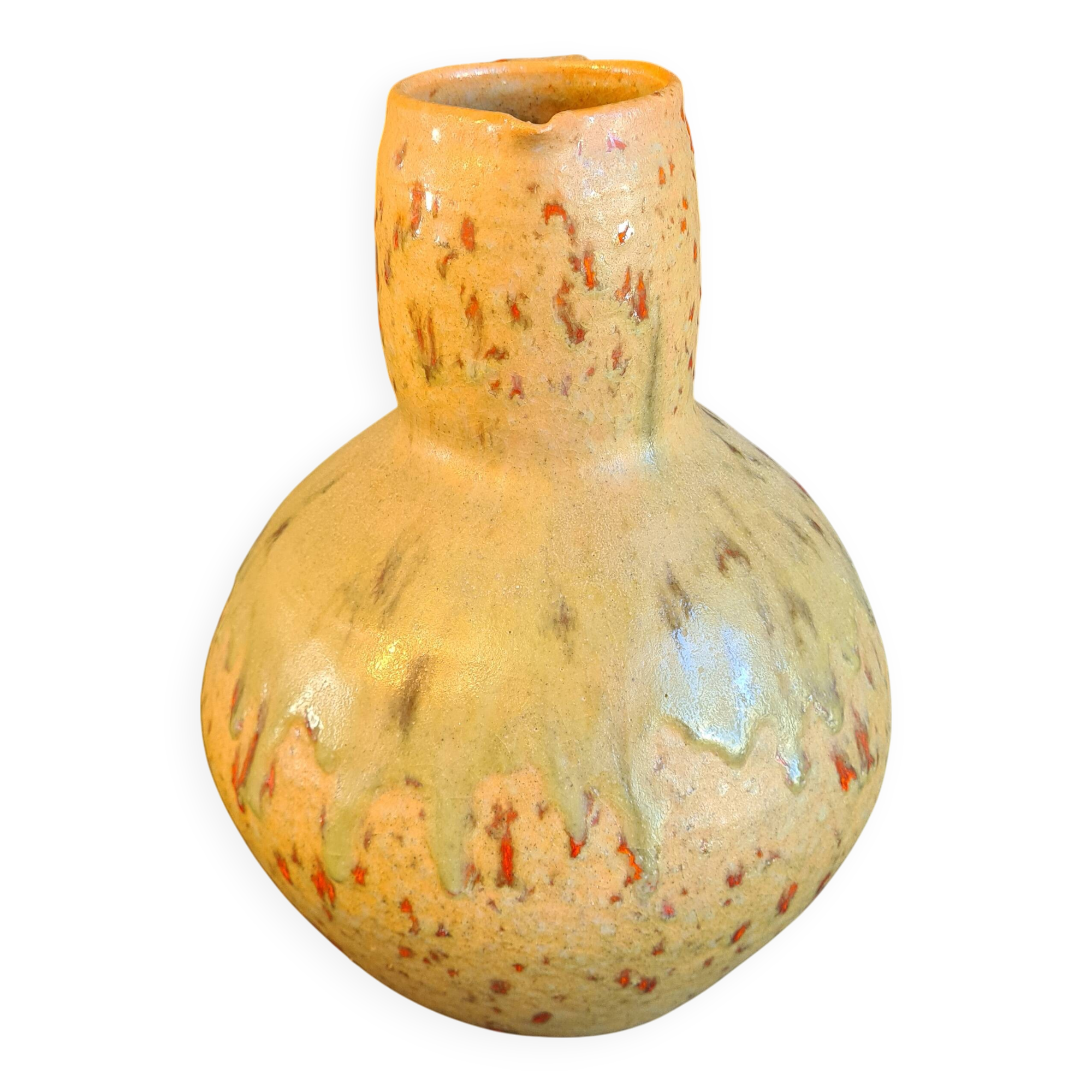 Large vintage terracotta pitcher signed “Orezza”