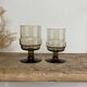 4 vintage smoked glass glasses "Willem Heesen"