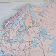 Europe and its reliefs, original map printed in 1879.