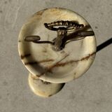 Marble and brass standing ashtray H74 D17