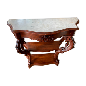 Console acajou marbre