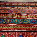 Tapis kilim berbère multicolore vintage fait à la main en laine 195x85cm
