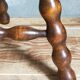 Tripod stool solid wood turned vintage