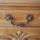 Solid cherry wood cabinet with 4 doors and 4 drawers (255/55cm H 105cm)