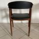 Fauteuil vintage modèle 213 en teck et simili cuir par Th. Harlev pour Farstrup Møbler