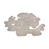 6 vintage animal glass knife holders