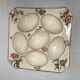 Old square plate longchamp XXth ceramic egg display