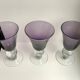 Ensemble de 3 verres à vin et flûtes à champagne en verre bullé de biot violets années 70