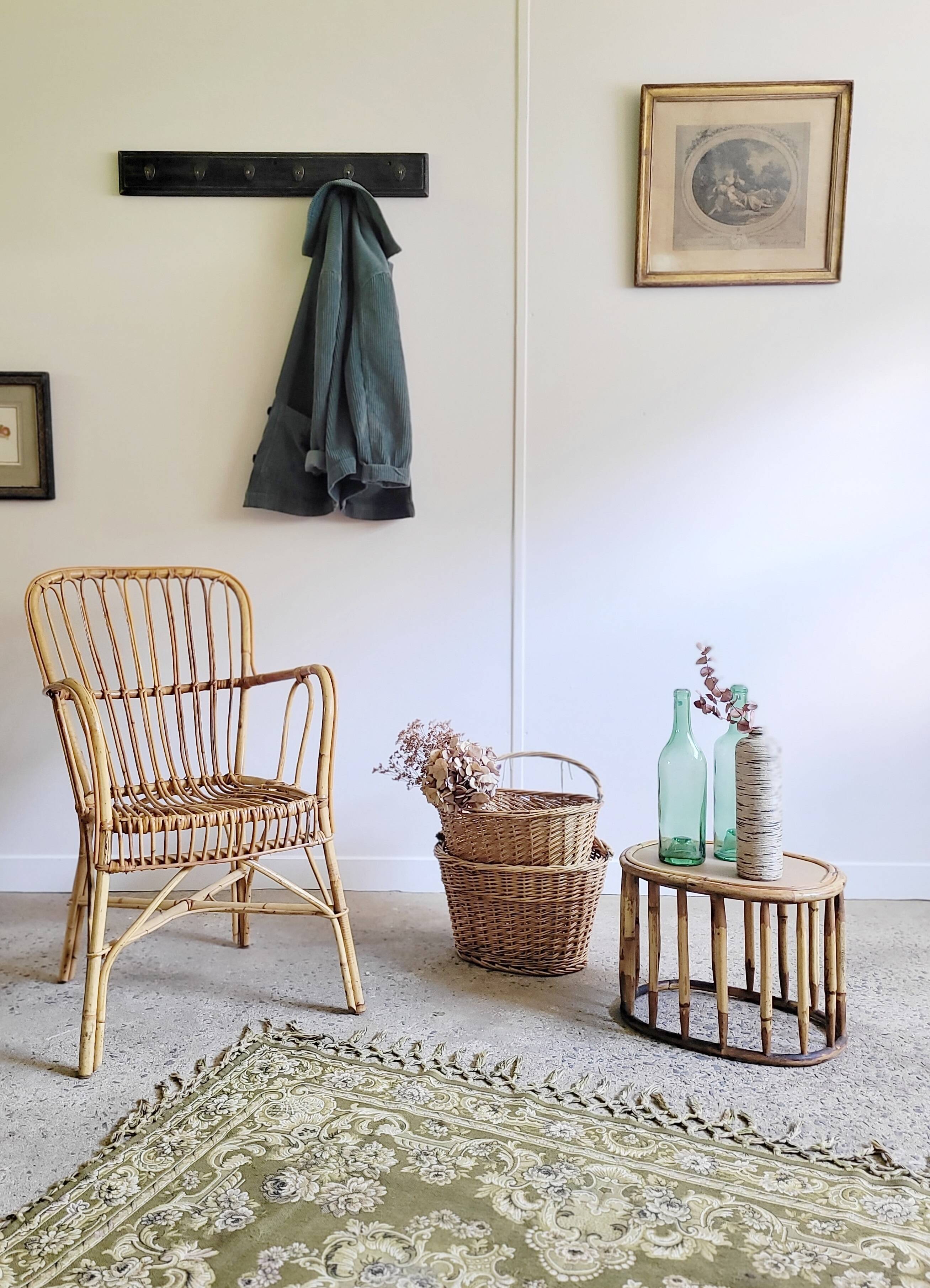 Vintage rattan armchair