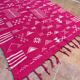 Handmade wool Berber rug – Bohemian pink Moroccan kilim