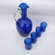 Vintage Cobalt Blue Liquor Set Hand Blown