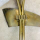 Pair of 1950s wall lights in brass and opaline tulips, Lunel/Arlus