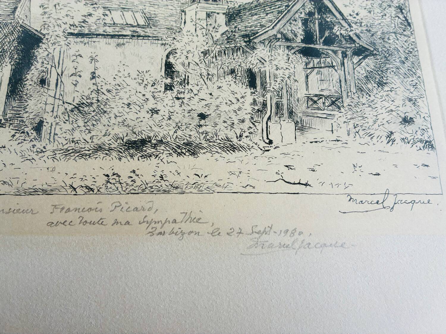 Original etching by Marcel Jacques from Barbizon 77