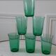 Set of 6 green water glasses 60s