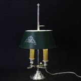 Lampe Bouillotte en bronze argenté XIXème siècle