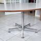 Roche Bobois oval table, white laminate and chrome, 1970s