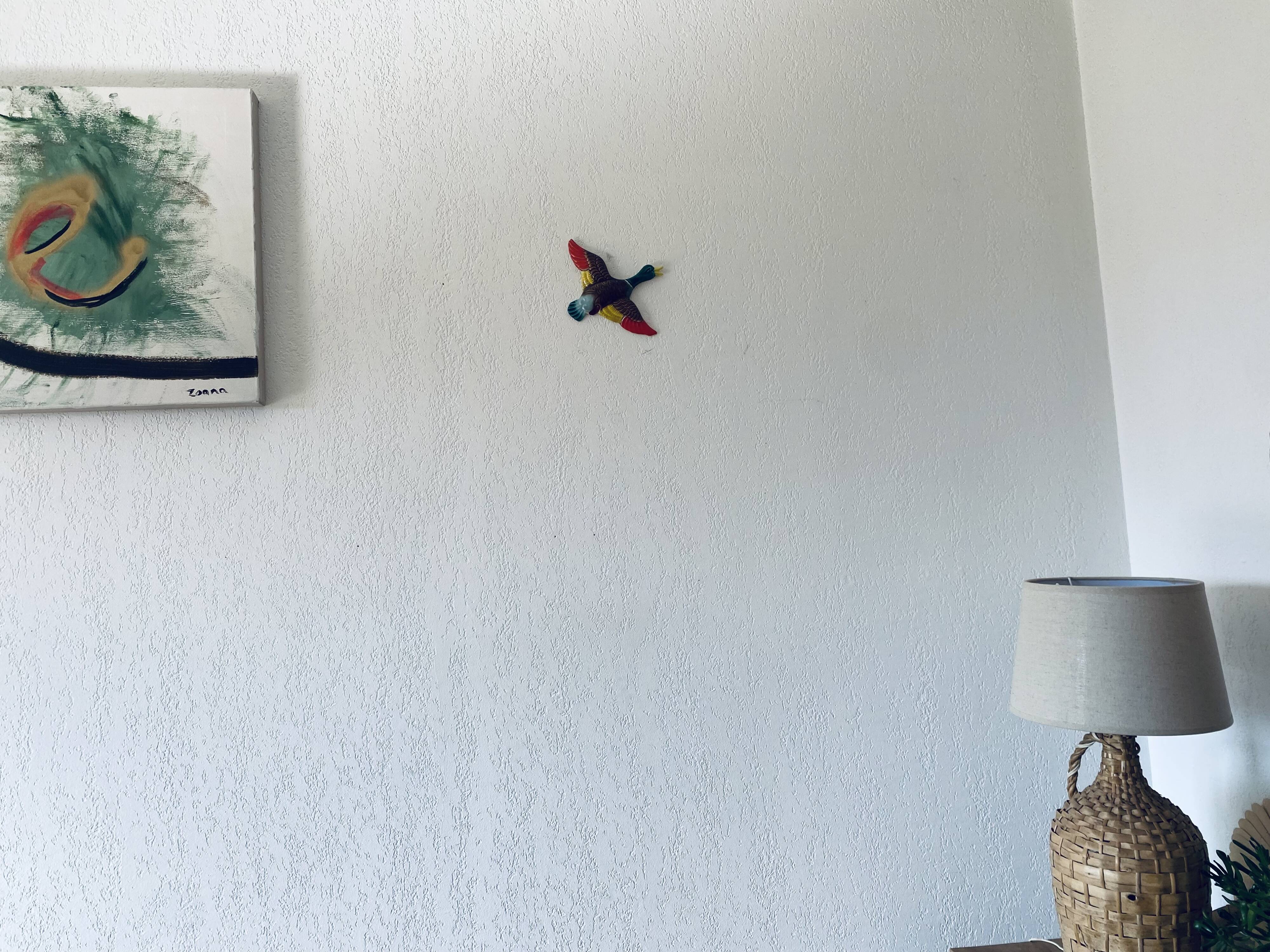 Decorative wall bird in ceramic Vallauris