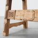 Brutalist armchair with carved rosettes and nailed wooden seat, Spain, 20th