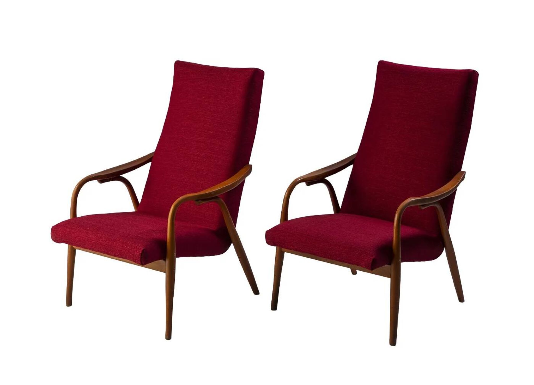 Pair of mid-century modern bentwood armchairs by TON, 1970s, Czechoslovakia
