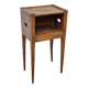 Table de chevet ancienne en bois, poignées latérales ajourées, fin XIXe
