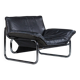 Bauhaus lounge chair in black leather attributed to Johan Bertil Häggström for Swed-Form / Ikea, Sweden, 1970s