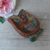 Colorful Owl Figurine Ceramica Convento Jesus Maria de Aracena Spanish Pottery