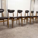6 Teak chairs with oval back
