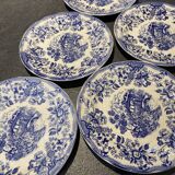 Blue English dessert plates