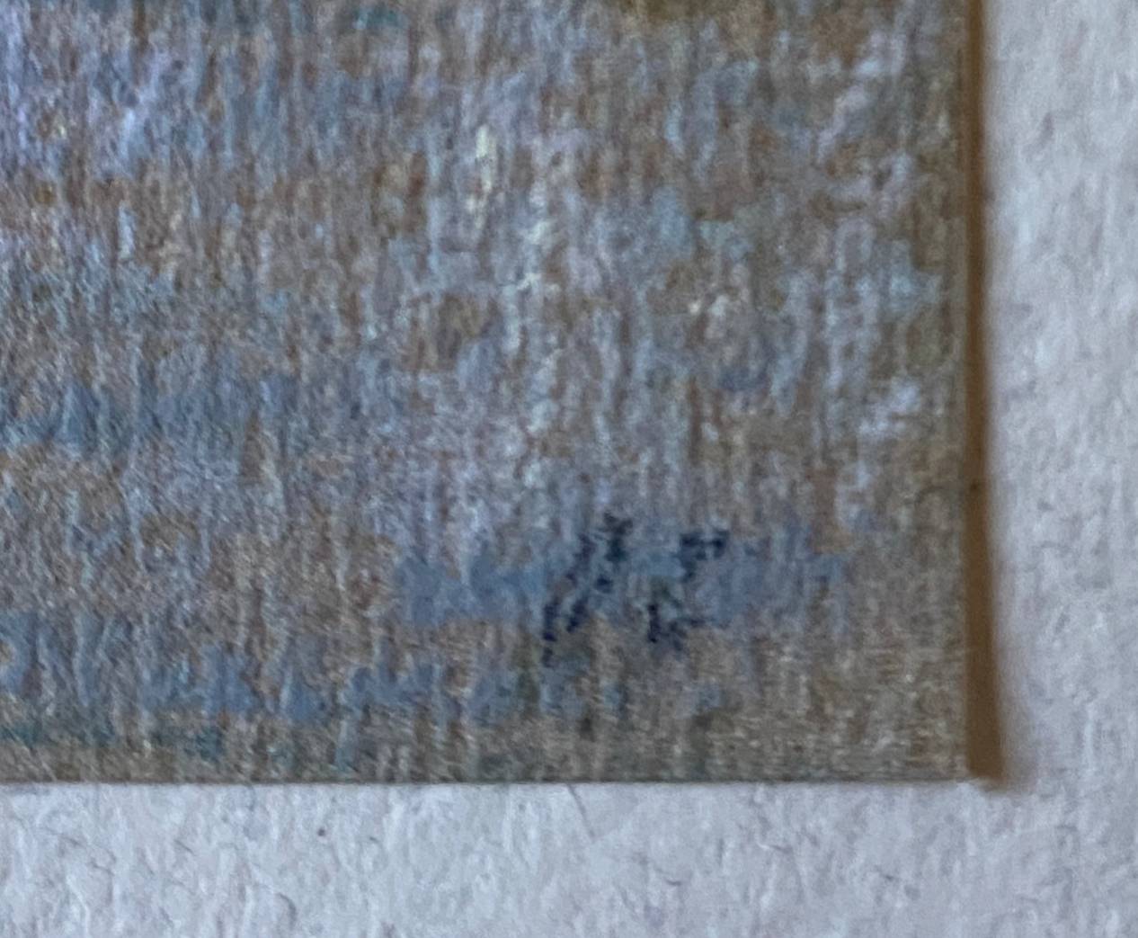 Pastel Painting "Quai de Seine?" Paris signed + frame