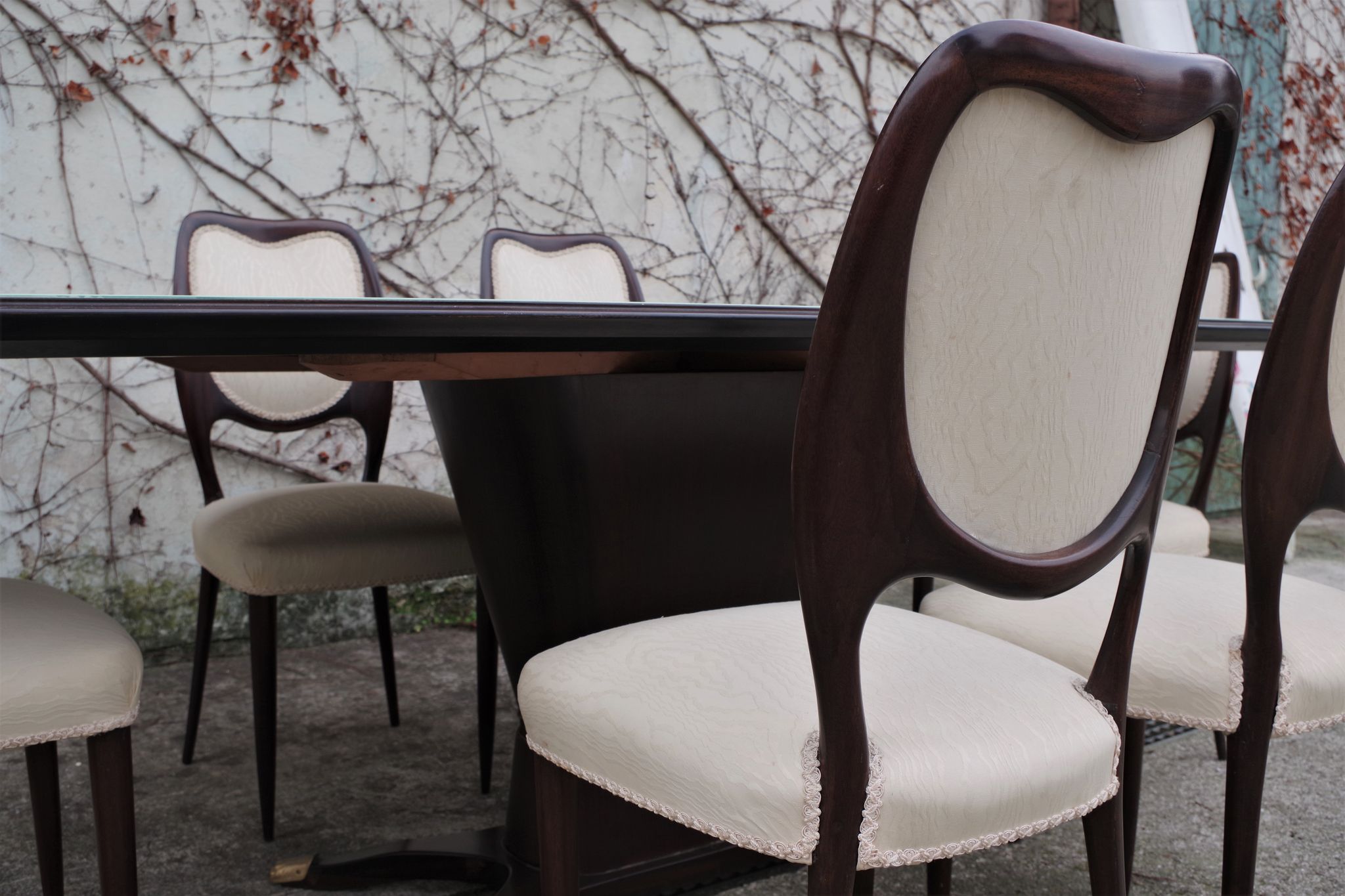 Dining Room Table and Mahogany Chairs by Fratelli Rigamonti, 1950s, Set of 7