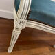 Blue velvet medallion armchair in Louis XVI style