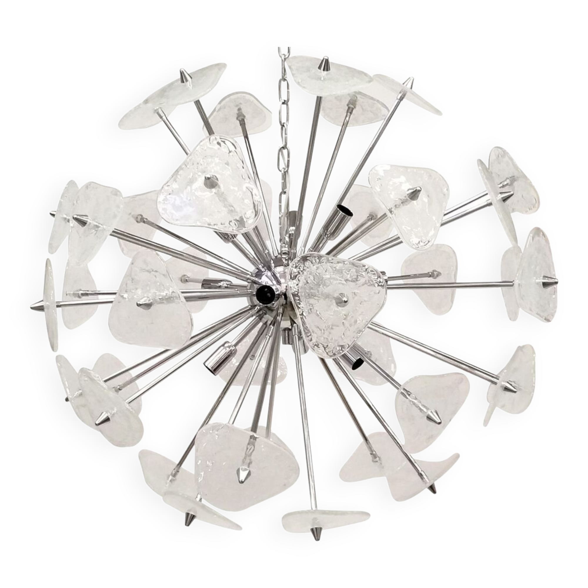 Transparent clover Murano glass sputnik chandelier
