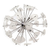 Lustre spoutnik en verre de Murano transparent