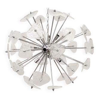 Transparent clover Murano glass sputnik chandelier