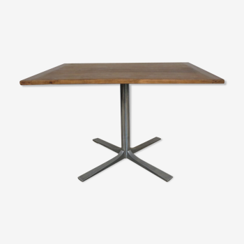 Vintage oak & aluminium table