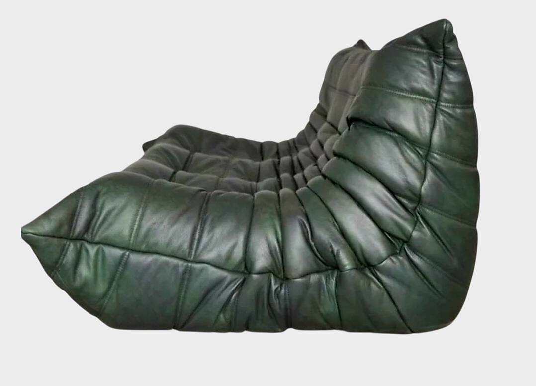 Three-seater leather canapé togo – Ligne Roset - circa 1990