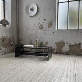 Coffee table year 80 Italian marble and glass