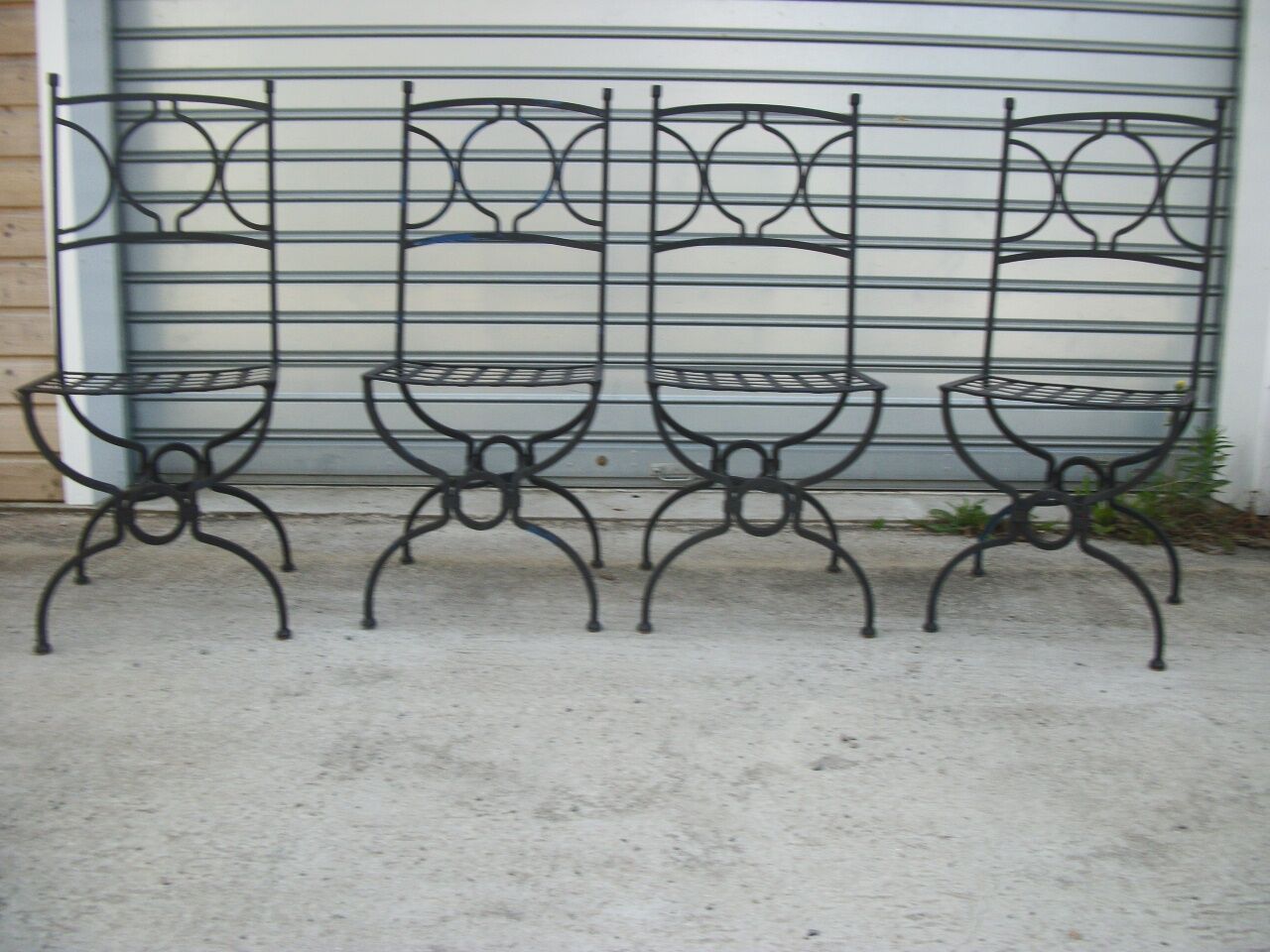 Set of 4 solid wrought iron chairs